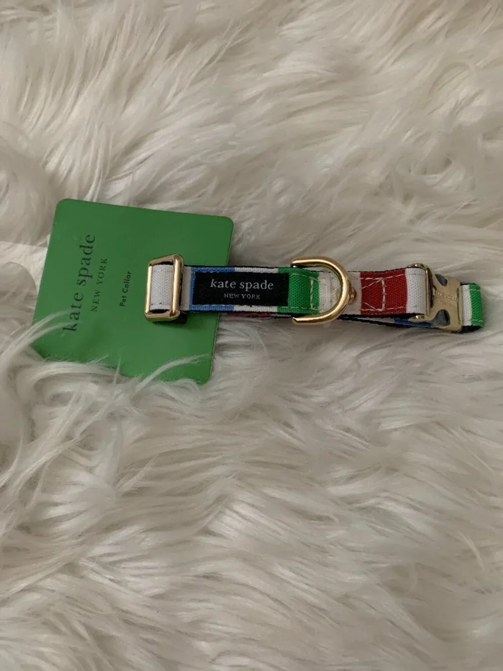 KATE SPADE Adventure Stripe Dog Collar in Sz SMALL/MEDIUM